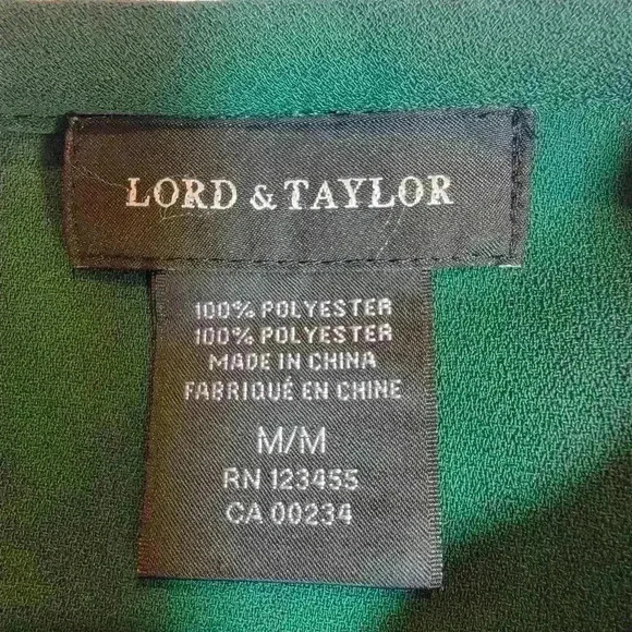 Lord & Taylor Emerald Green Blouse Keyhole - Picture 11 of 15